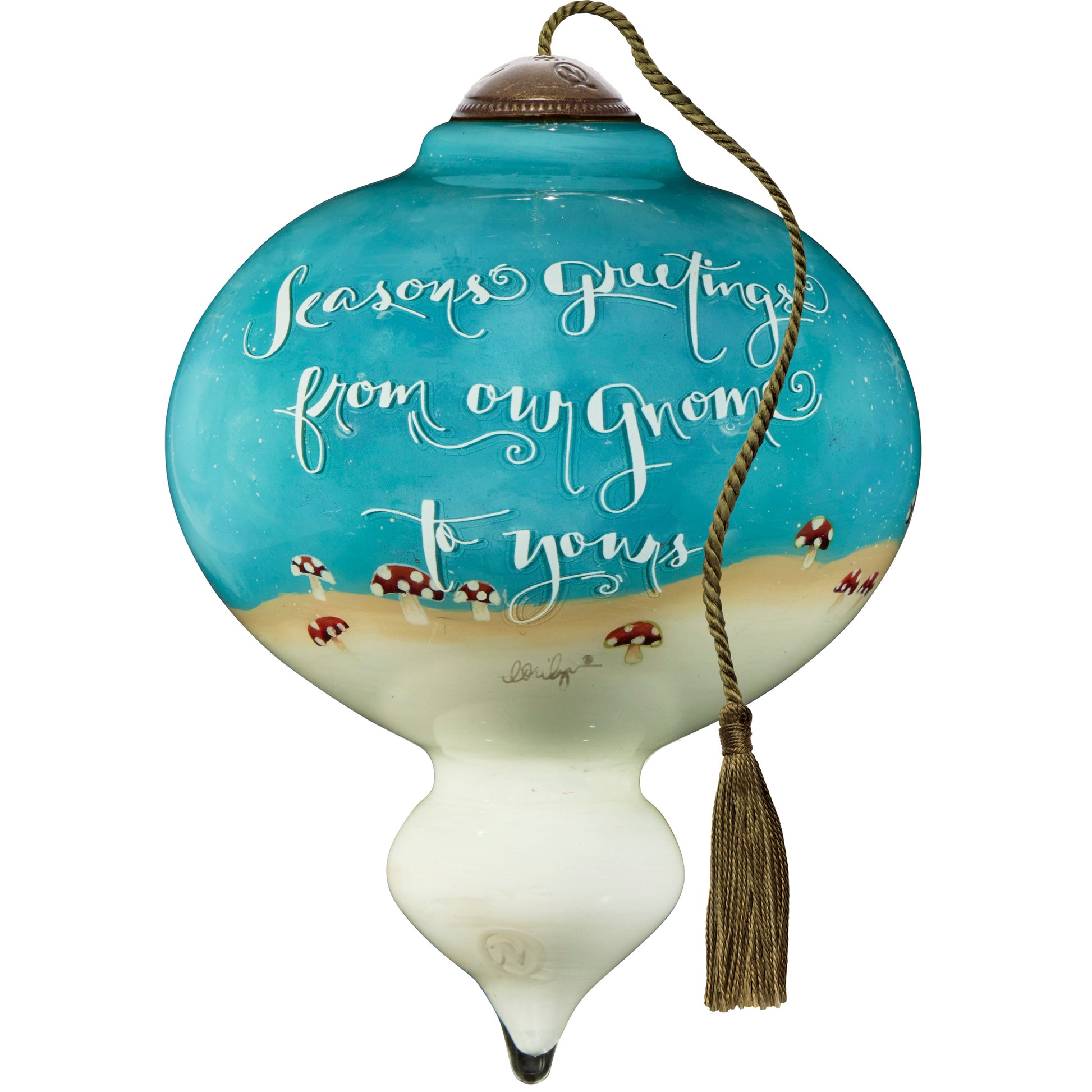 Seasons Greetings From Our Gnome To Yours Ornament